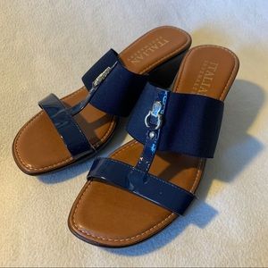 Italian Shoemakers Navy Blue Sandal Wedges